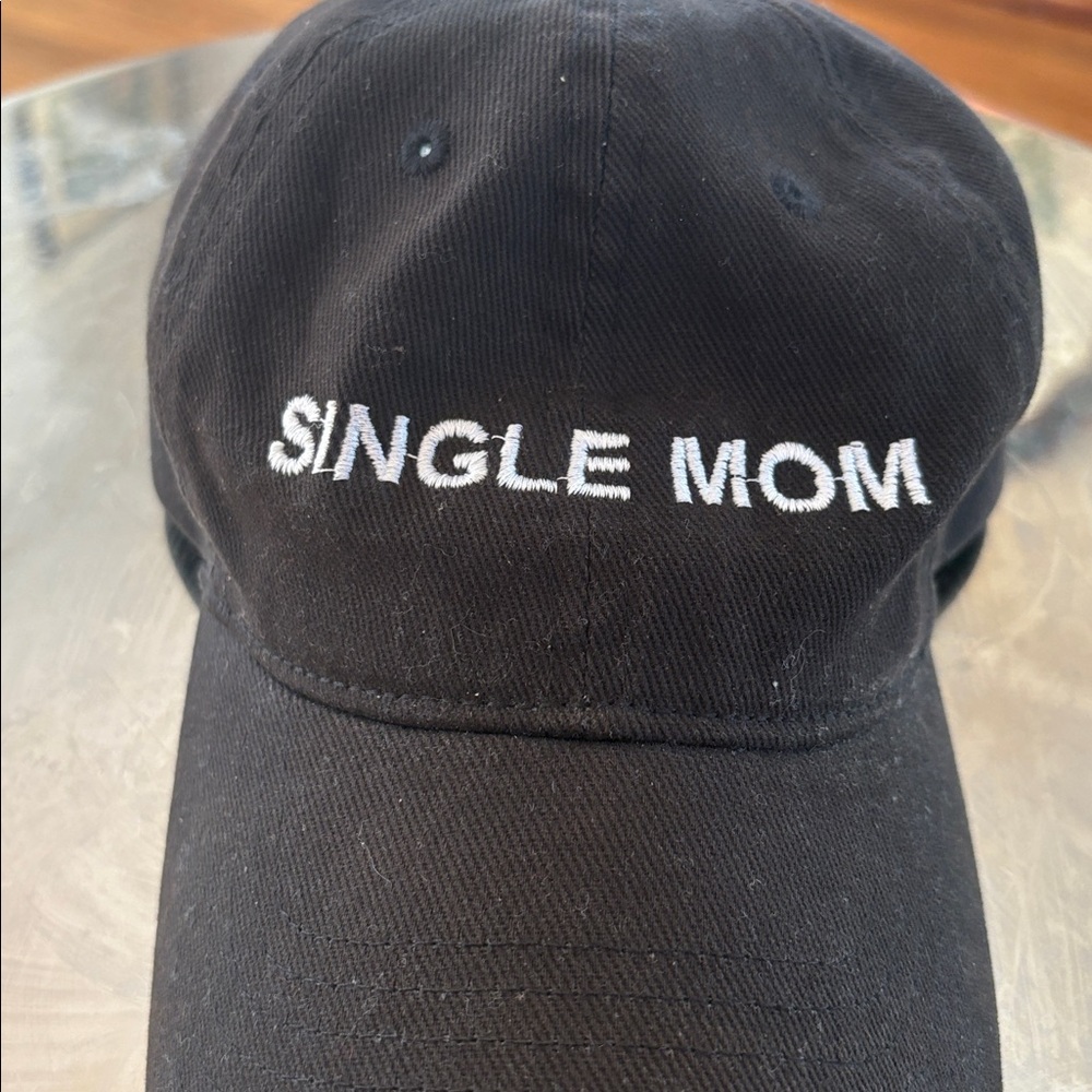 Black 'Single Mom' Baseball Cap - image 2